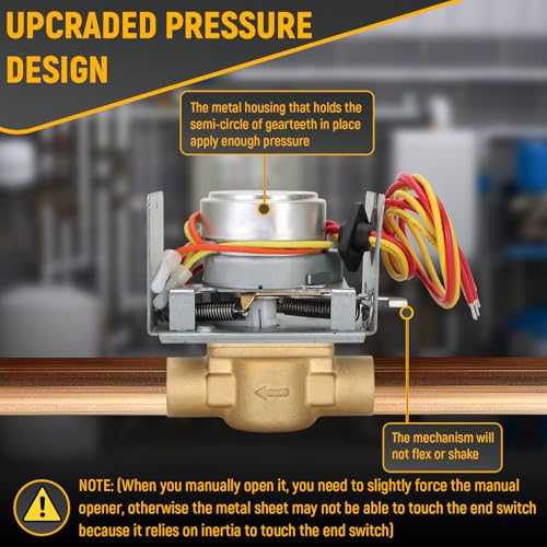 Image of V8043e1012 Zone Valve Replacement for honey-well Motor V8043E Series,40003916-026 Power Head 3 /4 inch Sweat Zone Valve,2-Way 4-Wire Normally Closed 24V 50 /60Hz 18 inch Leads for Heating Loop System