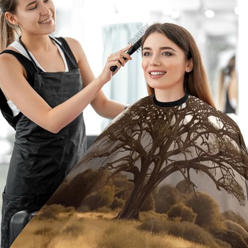 Capa para corte de cabello unisex impermeable ajustable miniatura 5