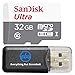 Produktbild SanDisk Micro SDXC Ultra MicroSD TF Flash-Speicherkarte 32 GB, Klasse 10, für Conbrov Hd88 Hd90 HD Mini Pocket Digital Video Camcorder mit Everything But Stromboli Speicherkartenleser