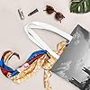EVANEM Canvas Tote Bag For Woman Tall Buildings Shoulder Handbags Reusable Grocery Bags Purse Shopping Bag #4