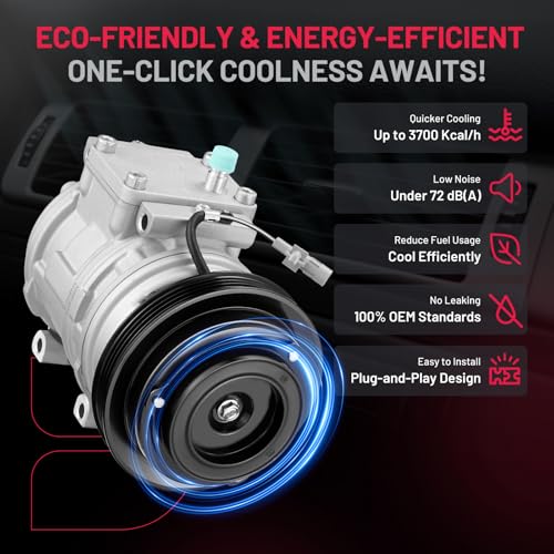 BDFHYK 67324 Air Conditioning A/C Compressor with Clutch Compatible with Toyota Tacoma V6 3.4L 1995 1996 1997 1998 1999 2000 2001 2002 2003 2004