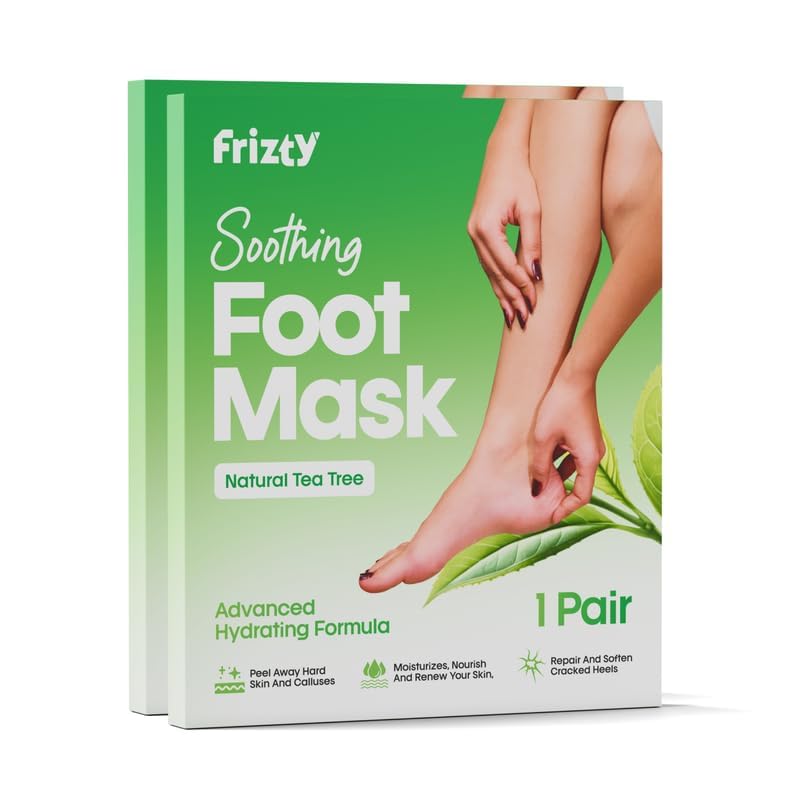 Peeling Mask, Foot Peel Off Mask, and Exfoliating Foot Mask, Remove Dry Skin & Callus, Mask for Baby Soft, Hydrates Dry Feet (Tea Tree, Set of 2)