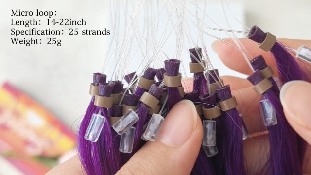 Amazon.com : RUNATURE Purple Micro Link Hair Extensions Human Hair