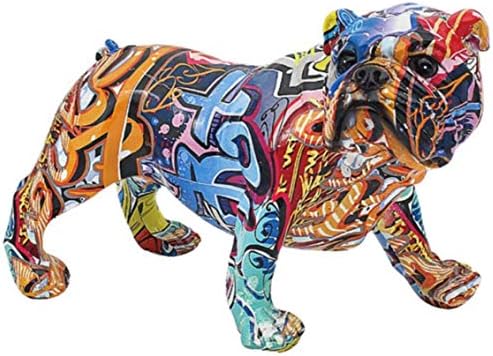 Animal Crackers Graffiti Art bright coloured Standing English Bulldog ornament figurine Dog lover gift