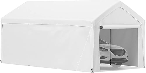 VEVOR Toldo para automóvil de 10 x 20 pies, refugio de garaje resistente con 8 patas y paredes laterales extraíbles, tienda de campaña de garaje