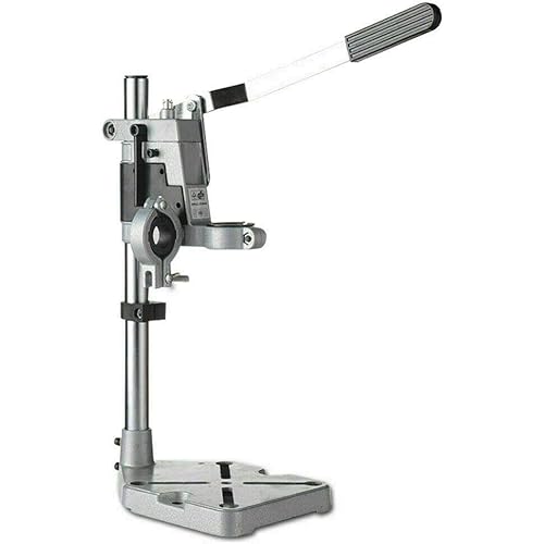 Drill Press Stand Adjustable Desktop Drill Stand Durable Aluminum Drill Holder Professional Electric Drill Press Bench Table Press Stand Workstation Repair Tool Clamp