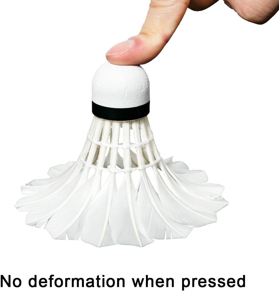 SSS 4 Mythical Beasts Birdies 12 Pack White Goose Feather Badminton Shuttlecocks with Great Stability and Durability, High Speed Training Badminton Balls for Indoor Outdoor Sport
