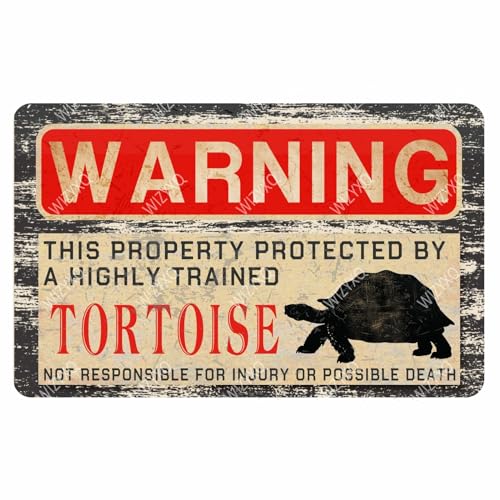 WIZYXQ Tortoise Warning Tortoise Metal Signs Vintage Warning Tin Sign Retro Decor for Home Garden Yard Garage Street Outdoor 8×12 Inches