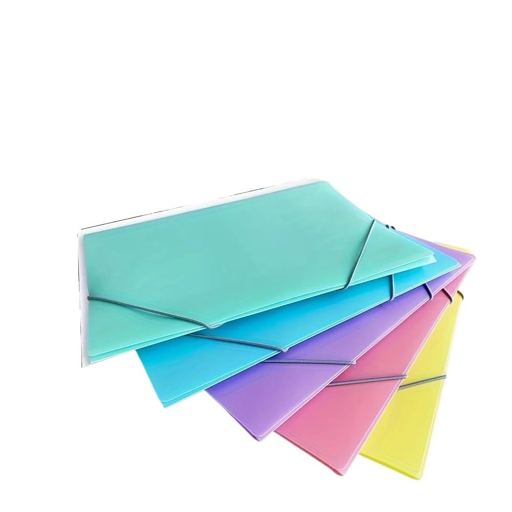 12 raccoglitori A4 per progetti da ufficio, con chiusura elastica, grande capacità, con cordoncino, tasca portadocumenti con coulisse (viola)