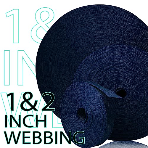 Image of TECEUM 3 /4 inch & 5 /8 inch & 1 inch & 1.5 inch & 2 inch Webbing - 10 25 50 Yards - 40+ Colors - Heavy Duty 1 Inch 1.5 Inch 2 Inch Backpack Straps - Webbing for Outdoors Indoors Crafting DIY