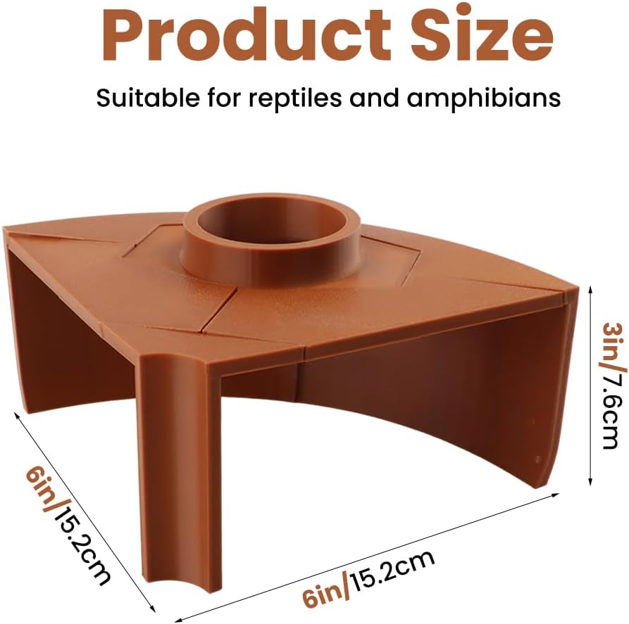 Reptile Corner Underground Cave Viewing Hide, Aquariums & Terrariums Decor, Hognose Snake, Corn Snake, Leopard Gecko Hideout Reptile Habitat Tank Enrichment (Brown)