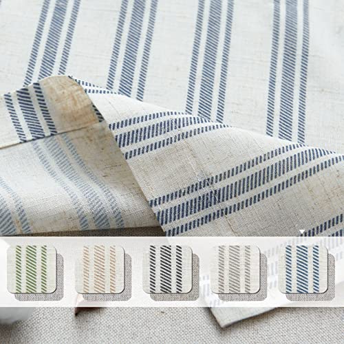 jinchan-Striped-Linen-Valance-Curtain-Blackout-Kitchen-Valance-for-Windows-Double-Layer-Valance-for-Living-Room-18-Inch-Striped-Print-Farmhouse-Window-Valance-Overlay-Valance-1-Panel-Blue-on-Beige jinchan Striped Linen Valance Curtain Blackout Kitchen Valance for Windows Double Layer Valance for Living Room 18 Inch Striped Print Farmhouse Window Valance Overlay Valance 1 Panel Blue on Beige