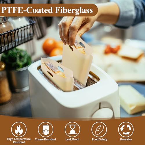 image for PEASUG Toaster Bags 10 Pack, 3 Sizes Toaster Bags Reusable, Heat Resis