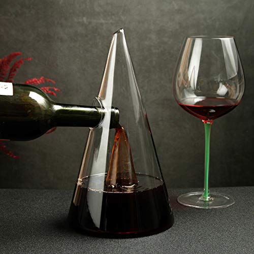 AWANG Einfache Persönlichkeit Pyramid Glaskaraffe Nordic Wasserfall Rotwein Cone Decanter (750ML)