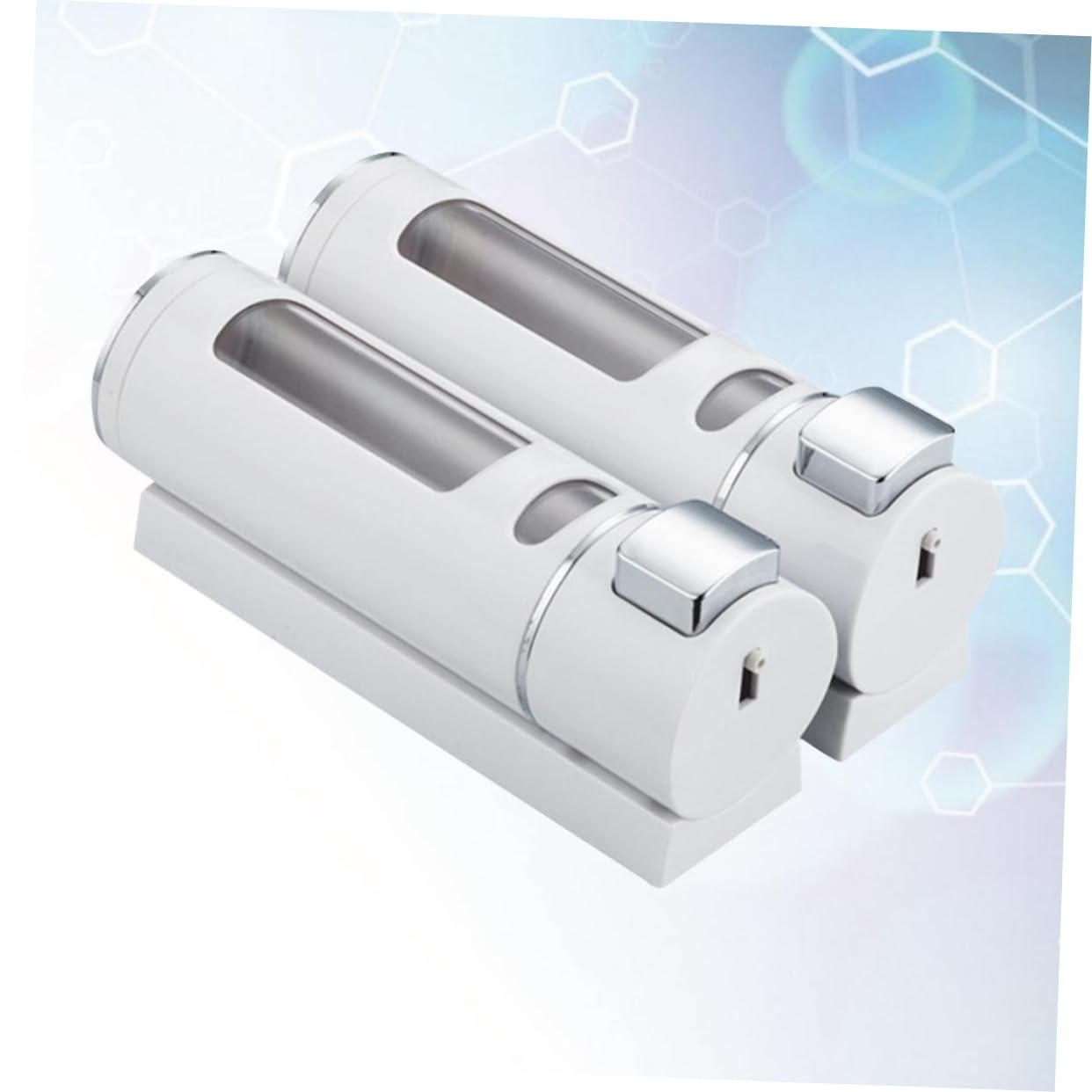 Dispenser di Sapone Liquido Bianco da Parete Doppia Testa Materiale Abs Facile da Installare, Design Finestra Trasparente per Bagno e Cucina
