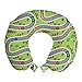 ABAKUHAUS Coche de Carreras Cojín de Viaje para Soporte de Cuello, Racing Hoja de Ruta General, de Espuma con Memoria Respirable y Cómoda, 30x30 cm, Verde Manzana Multicolor