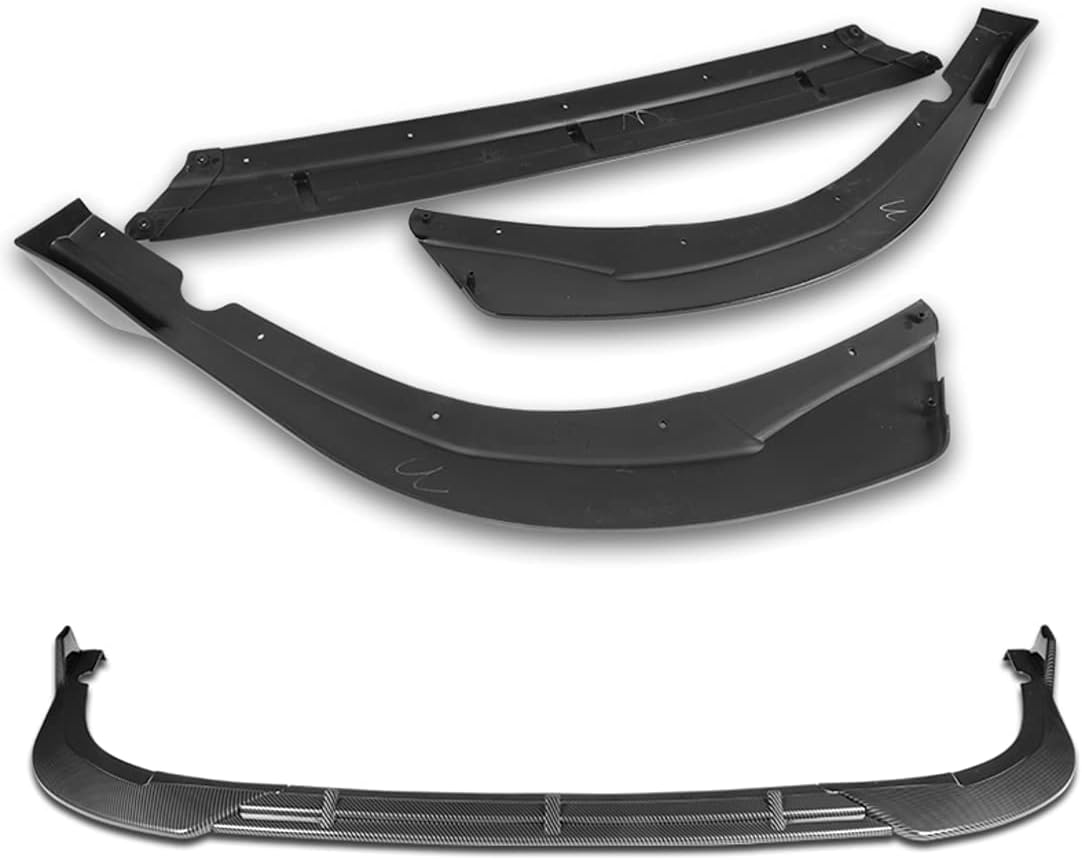 Front Bumper Lip fit for compatible with 2016-2018 Kia Optima SX/SXL/S Model Only, Front Bumper Lip Spoiler Air Chin Body Kit Splitter Painted Carbon Fiber ABS, 2017 (STP-Style)