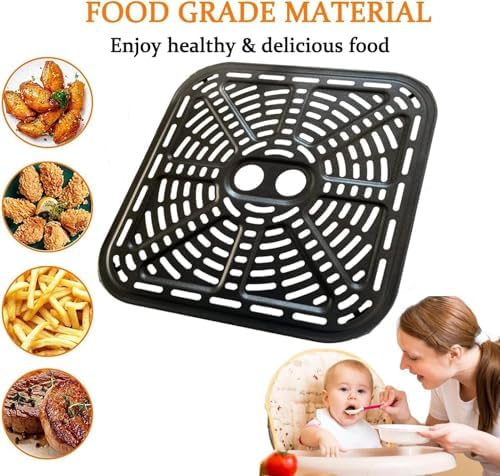 6.8QT Air Fryer Grill Pan for COSORI Dual Blaze 6.8QT Smart Air Fryer, Premium Air Fryer Grill Crisper Plate Rack Insert Grate Shelf for COSORI 6.8QT Air Fryers, Nonstick, Dishwasher Safe - Thumbnail 3