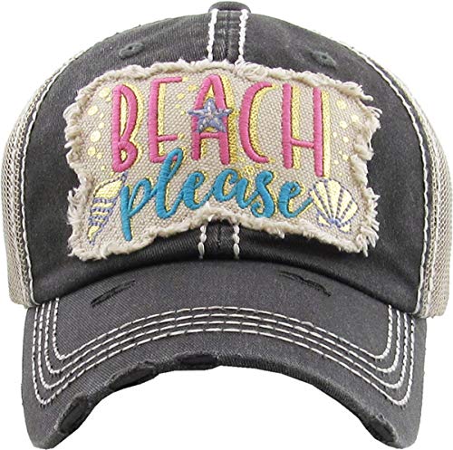 Image of Funky Junque Womens Baseball Cap Distressed Vintage Unconstructed Embroidered Dad Hat