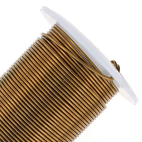 Image of The Beadsmith Wire Elements 18-Gauge Lacquered Tarnish-Resistant Copper Wire for Jewelry Making, 10 Yard, 9.14 Meter Spool (Antique Brass Color)