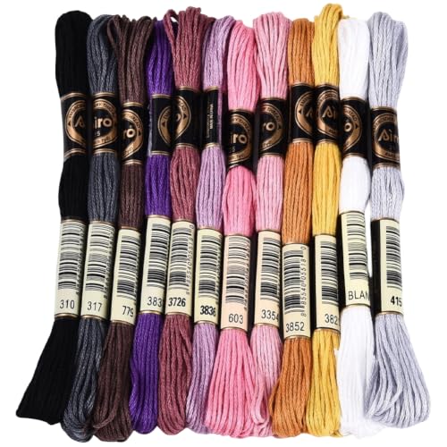 Image of 12 Skeins 105 Yards Gradient Embroidery Yarn Thread for Crafts