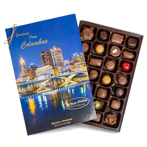 Anthony Thomas, Columbus Ohio Skyline Signature Assortment, Milk and Dark Chocolate Gift Box (28 count)