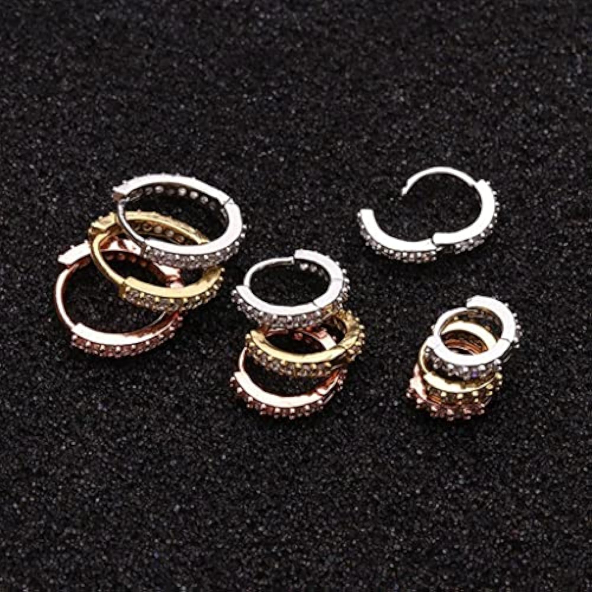 Men's & Women's Silver Punk Hoop Earrings, 10mm