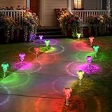 Benany Solar Lights Outdoor, 8 Pack Mushroom Lights Outside Waterproof, Solar Powered LED Lighting for Garden, Yard, Landscape, Path, Pathway, Lawn, Walkway, Driveway, Backyard Decor (Multicolor)