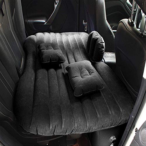 Image of LEOPAX Fabric Car Bed Air Sofa With Two Inflatable Pillow For Car Fits Most Car Models Suv,Mpv,Truck,Minivan - Black, Full
