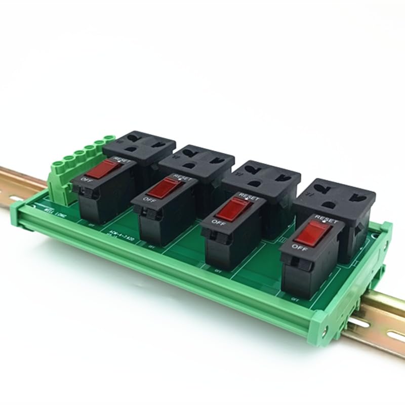 DIN Rail Mount AC 120V 4 Receptacle Outlet Power Module