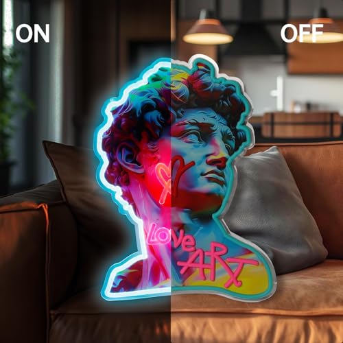 Image of Is This Art Neon Signs, USB Powered Night Light Wall Decor LED with Dimmable Switch for Bedroom Holiday Party Home