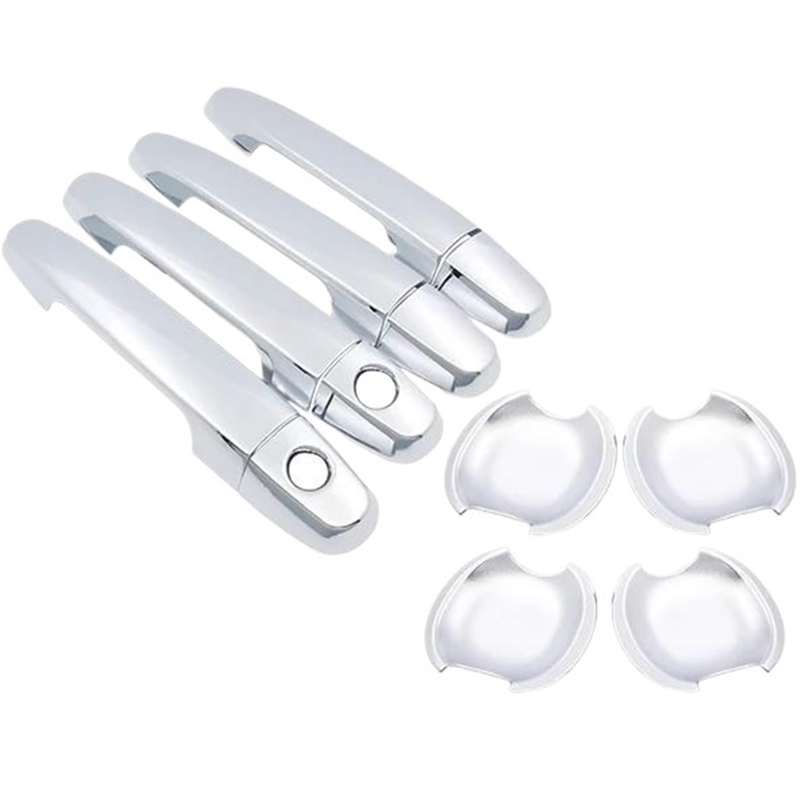 Hrqctim Handlebowl 2 Keyhole Chrome Car Door Handle Cover Trim For Toyota For Corolla For Axio For Altis For Fielder For Auris E140 E150 2007-2013(Handlebowl 2 Keyhole)