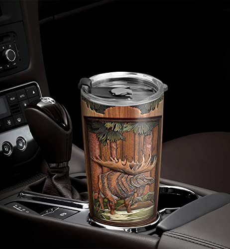 64Hydro 20Oz Hunting Gifts For Men, Gifts For Hunters, Hunter Gifts For Men, Valentines Day Gifts For Him, Coffee Thermos For Men, Moose Hunting Tumbler Cup, Insulated Travel Coffee Mug With Lid #TOP3