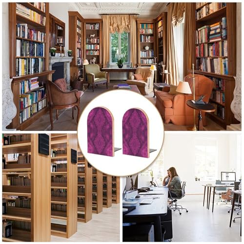 Sujetalibros de madera resistente para evitar la caída de libros en estantes 6