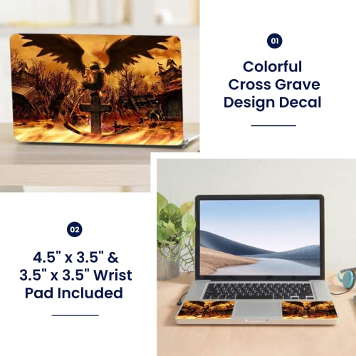 Image of LSS 15 15.6 Inches Laptop Notebook Skin Sticker with 2 Wrist Pads - Reusable Cover Protector Vinyl Sticker Cover Decal Fits 13 inch - 16 inch HP Asus Acer Samsung - Cross Grave Pattern