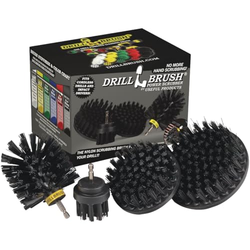 BBQ Grill Reinigung Ultra-Stiff Drill Powered Reinigungsbürsten 4-teiliger Satz Ersetzt Drahtbürsten zum Entfernen von Rost, lose Farbe, Entkalken, Graffitientfernung auf Stein, Ziegel und Mauerwerk.