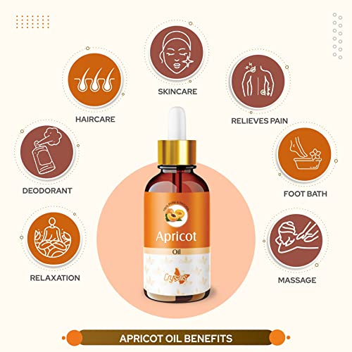 Image of Crysalis Apricot (Prunus Armeniaca) Oil|100% Pure & Natural Undiluted Carrier Oil Organic Standard For Skin & Hair Care|Therapeutic Grade Oil, Adds Shine To Hair, Removes Marks - 30Ml With Dropper