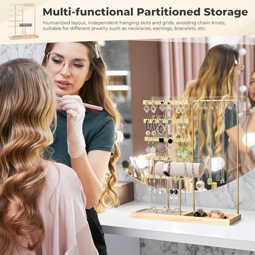 Culinavog Jewellery Organiser and Tray, Jewellery Stand, Jewellery Display Stand, Earring Bracelet Holder, Necklace Stand, Jewelry Holder Organizer for Bracelet Necklace Watches Rings - Cosy Home Interiors Culinavog Jewellery Organiser and Tray, Jewellery Stand, Jewellery Display Stand, Earring Bracelet Holder, Necklace Stand, Jewelry Holder Organizer for Bracelet Necklace Watches Rings - Image 6