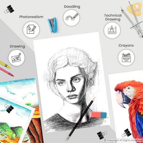 Image of Lakeer A4 White Drawing Paper - 100 GSM, 100 Sheets, Smooth Texture, Acid-Free, Ideal for Drawing, Sketching, Painting, Calligraphy, Etc.