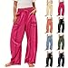 Girls Baggy Wide Leg Sweatpants Loose Elastic Waist Color Block Athletic Track Pants with Pockets for 4-14 Years