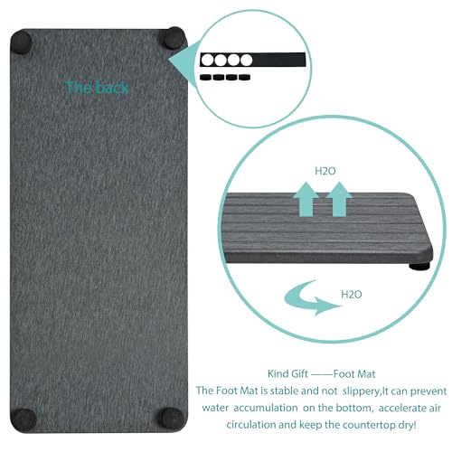 Image of NiuYichee 2 PCS Water Absorbent diatomite Coasters, 12 inch x 5.5 inch Water Absorbing Stone Tray for Sink, Stone Drying mat for Kitchen Counter, Stone soap Tray Used for Hand Soaps & toiletries & Plants