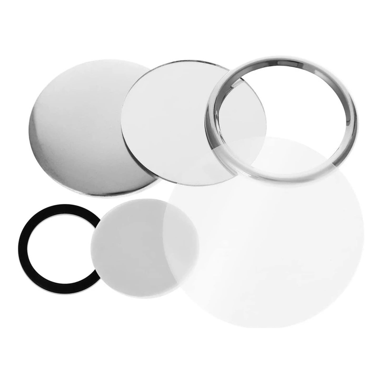100 szt. części do maszyny do produkcji lustrzanych znaczków, 58 mm puste materiały do ​​prasy do lustrzanych znaczków kieszonkowych, części do maszyn produkcyjnych(Metal Base)
