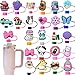 24 Pcs Straw Cover for Stanley, Cute Straw Toppers for Stanley Cup, 10mm 0.4in Bulk Reusable Accessories for Stanley Cup 30&40 oz Tumblers