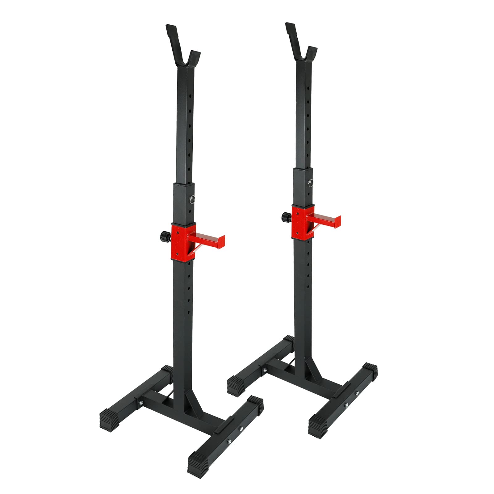 TYFYB Adjustable Portable Squat Rack 441LBS Max Load Barbell Squat Rack Stands 45-70.5 Adjustable Bench Press Stands Dip Stand for Home Gym Full Body Multi-Function Workout Fitness, BlackRed