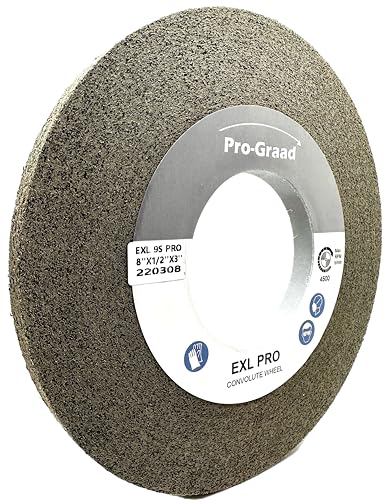 Image of EXL PRO Convolute Deburring Polishing Wheel - 8 inch x 1 /2 inch x 3 inch 9S Fine Silicon Carbide - Professional Grade - Metal Deburring, Finishing and Polishing Wheel - 94907-1 Pack