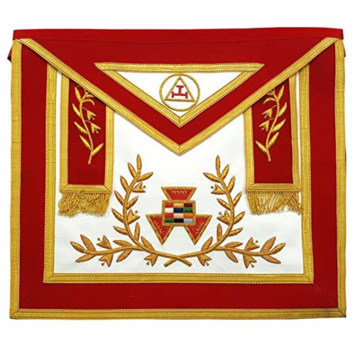 Pasado Sumo Sacerdote PHP Master Mason Delantal bordado con Borla-Royal Arch Regalia Delantal masónico, rosso