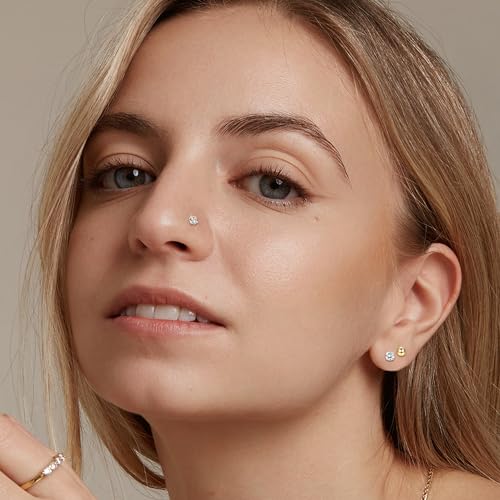 image for LOLIAS 16G 18G 20G Threadless Nose Studs Nose Rings for Women Men 316L