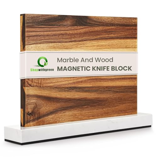 Unshakable Magnetic Knife Block，Double Sided Marble Base Magnetic Holder by shopwithgreen - Used condition - US$31.02