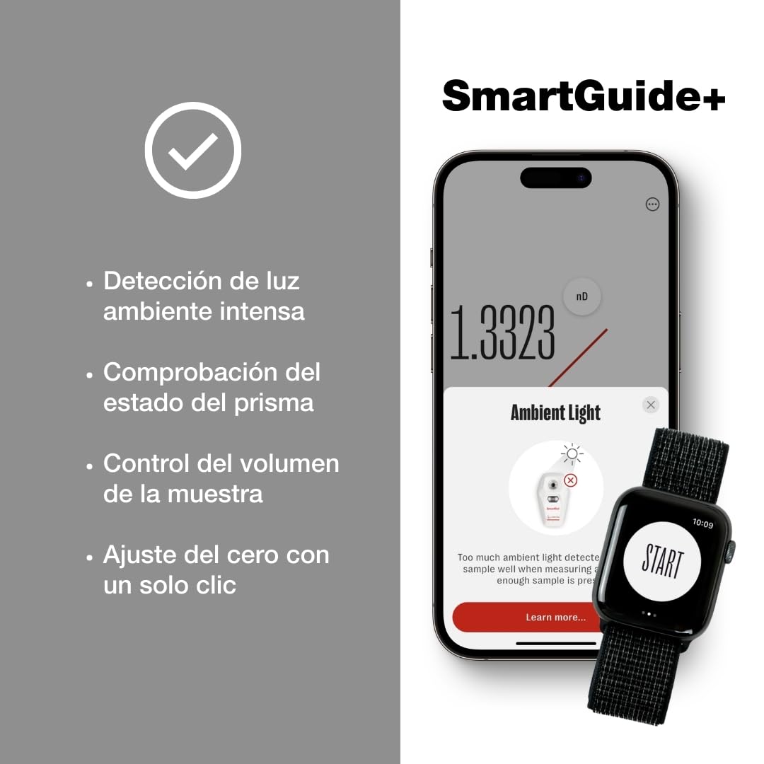 SmartRef by Anton Paar - Refractómetro digital para cerveza, vinificación, fermentación, café TDS, miel, sirope de arce, acuarios | Azúcar, Brix, salinidad, Plato, gravedad específica (SG)