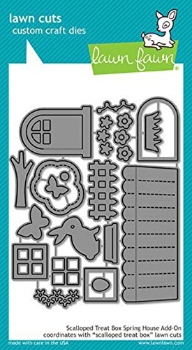Lawn Fawn Lawn Cuts Custom Craft Die LF1609 Scalloped Treat Box Spring House Add-On